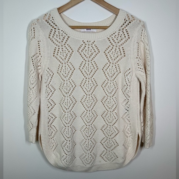 ALIA  Cream Knit Sweater Size Small Petite - Picture 1 of 6